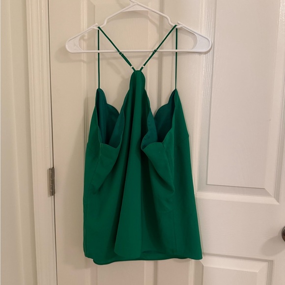 J. Crew Green Scalloped Camisole Top - Picture 2 of 2